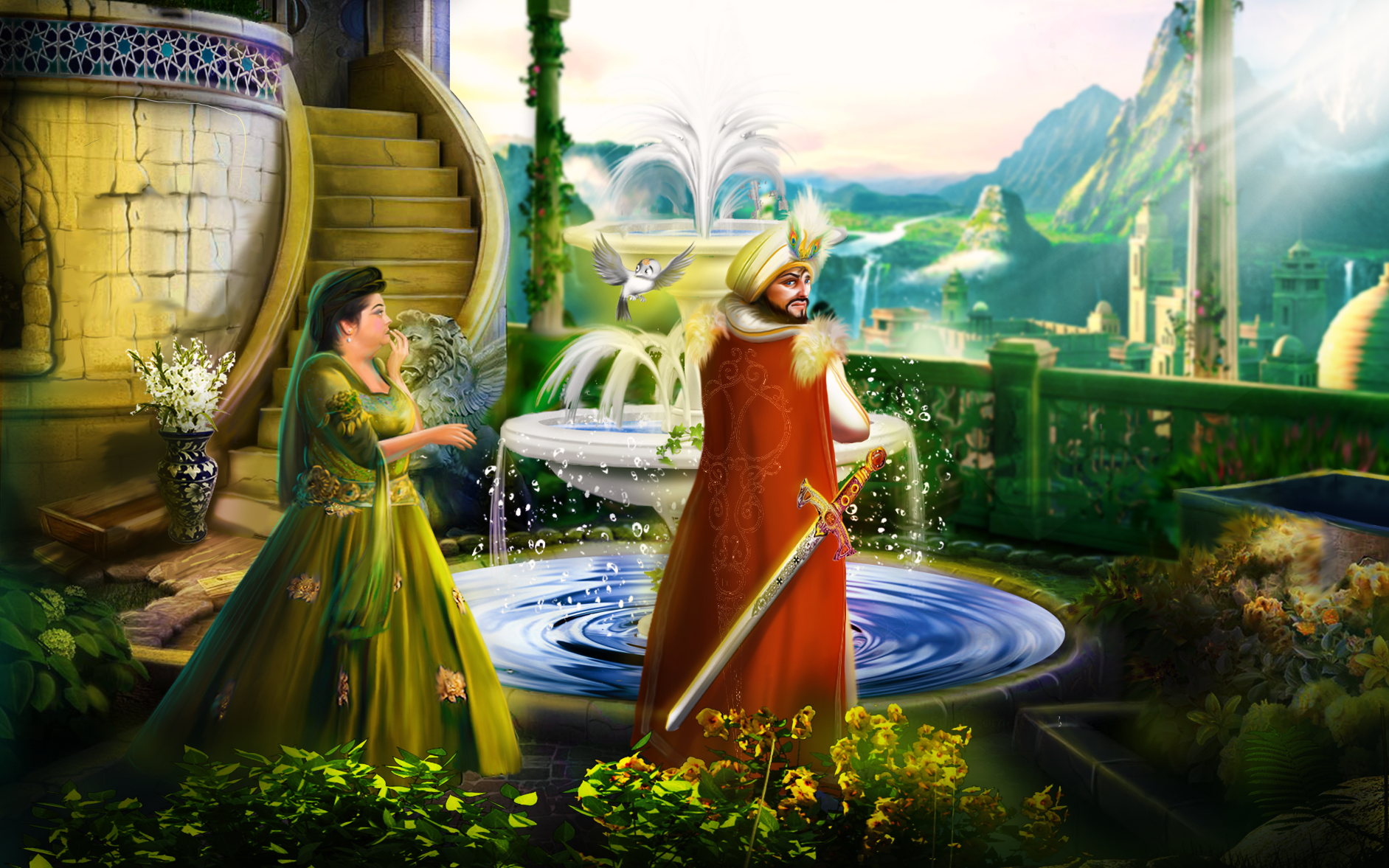 Prince Irkan and Fatima his caretaker